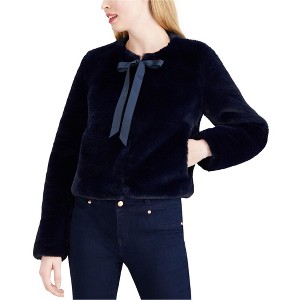 maison Jules Womens Tie-Neck Faux-Fur Jacket - 1 of 1