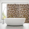 Grungis Matrix Metal Decorative Patio Screens,Freestanding Privacy Fence Panels Screen with Striped Rectangle Pattern for Balcony,76" H×48" W - 4 of 4