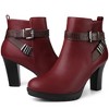Perphy Women's Platform Side Zip Block Heel Cross Strap Buckle Ankle Boots - 2 of 4