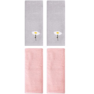 REGALWOVEN 4 Pcs Cotton Soft Absorbent Bathroom Hand Towels for Home Dcor 13" x 30" - 1 of 4