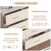 8-Drawer Dresser, Modern White Fabric Dresser w/Gold Handles & Legs, Chest of Drawers for Bedroom, Living Room Storage Organizer, TV Stand - 3 of 4
