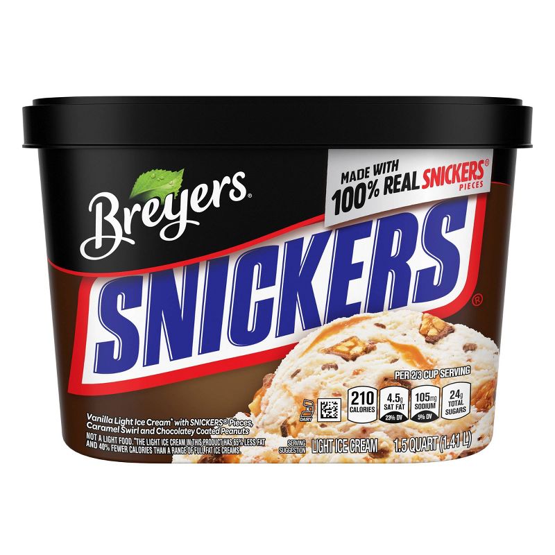 Breyers Snickers Ice Cream Dessert - 48oz, 3 of 9
