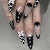 LOVELAY CREATIONS Black French Almond Press-On Nails with 3D Bow Rivets - 2 of 4