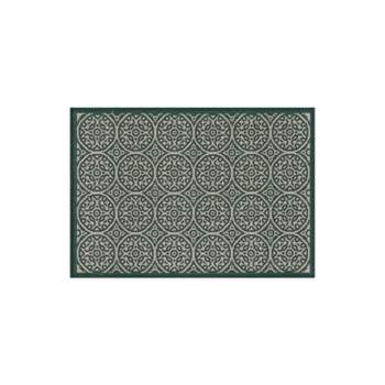 World Rug Gallery Transitional Floral Circles Textured Flat Weave Indoor/Outdoor Area Rug