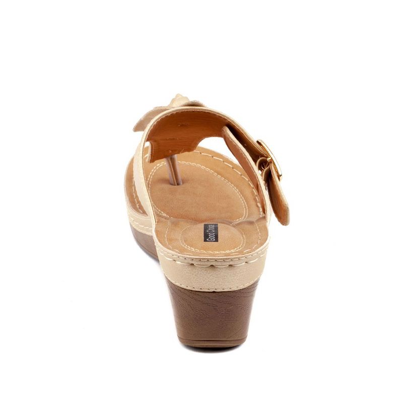 GC Shoes Flora Flower Comfort Slide Wedge Sandals, 3 of 10