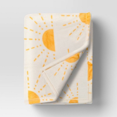 Novelty Recycled Printed Plush Throw Sun