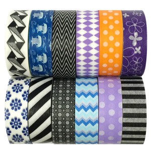 Wrapables Washi Tapes Decorative Masking Tapes, Set of 12 - 1 of 4