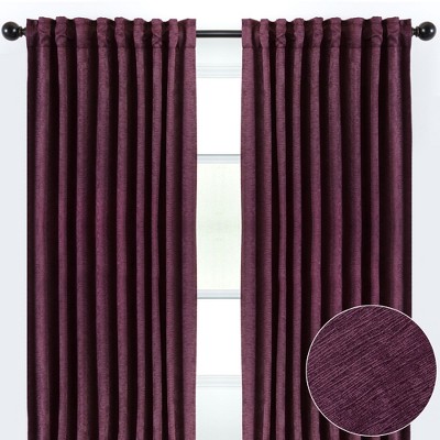 Aubergine Polyester Blackout Window Curtain Panels, 52 x 63 Inches