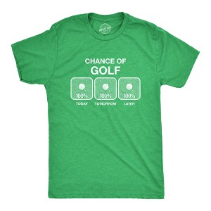 Mens 100% Chance Of Golf T Shirt Summer Sports Hole In One Novelty Tee - Crazy Dog Men's T Shirt - 1 of 4