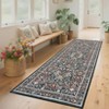Modern Farmhouse Floral Print Area Rug for Living Room Bedroom, Modern Washable Non Slip Large Dining Room Carpet for Nursery Office Guest Room - 2 of 4