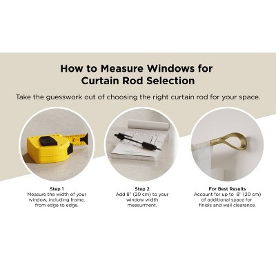 Matte Black Adjustable Loop Curtain Rod 42-120 Inch