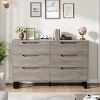DobleePy 47.2" Ash Grey 6-Drawer Dresser, Freestanding Vertical Storage Cabinet for Bedroom, Closet, Living Room, Entryway - 3 of 4