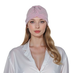 Anna-Kaci Glitter Turban Twist Knot Head Wrap Stretchy Metallic Fabric Elegant Headscarf for Stylish Looks - 1 of 4