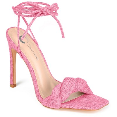 Journee Collection Womens Edelie Tru Comfort Foam Open Toe High Stiletto Pumps Pink 11