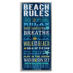 Stupell Industries Beach Rules Relax Breathe, 13" x 30" - 1 of 4