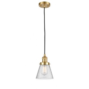 Cone - 1 Light Cord Hung Mini Pendant In Industrial Style-8 Inches Tall and 6 Inches Wide - 1 of 1