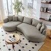 VYNXARIA Modern Sectional curved Sofa Couch for Living Room,Upholstered 5-Seat Sofa Couch Eco-leather Couch Set for Apartment Office,Light Gray - 2 of 4