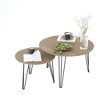 Sapphtopaz 27.56'' Nesting Tables Coffee Table Set of 2 End Table Wood Round Nesting Coffee Table Center Table for Living Room - 3 of 4