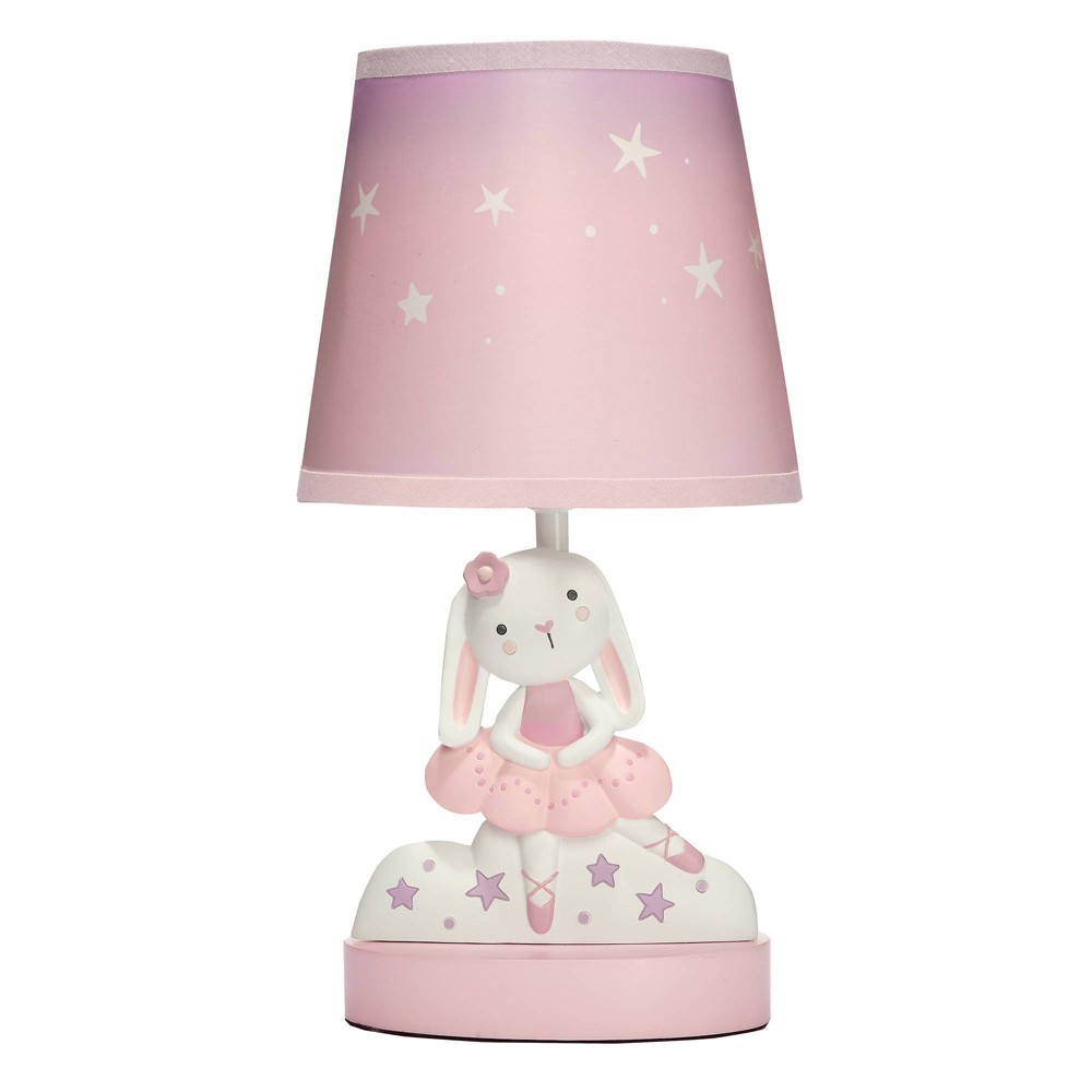 Photos - Floodlight / Street Light Bedtime Originals Tiny Dancer Pink/White Lamp with Shade by Lambs & Ivy (I