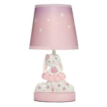 Bedtime Originals Tiny Dancer Pink/White Lamp with Shade by Lambs & Ivy  (Includes LED Light Bulb)