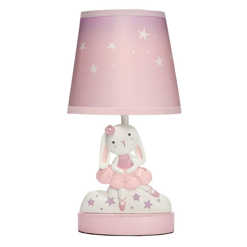 Bedtime Originals Tiny Dancer Pink/White Lamp with Shade by Lambs &#38; Ivy  (Includes LED Light Bulb), 1 of 5