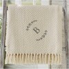 Personalization Mall Floral Wreath Embroidered Initial Afghan Throw Blanket - 4 of 4