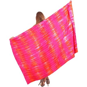 LA LEELA Women's Cover up Wrap Sarong Swimwear Wraps One Size Squash Tie Dye - 1 of 4