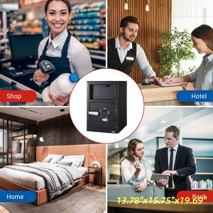Heavy Duty 2.5 Cub Security Business Safe & Lock Box w/ Digital Keypad, 13.78"x15.75"x19.69" Large Depository Safe Box w/ Drop Slot for Money & Mail - 1 of 4