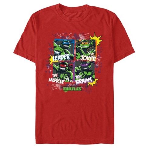 Men's Teenage Mutant Ninja Turtles Comic Book Nicknames T-Shirt - Red - 2X  Large