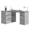 vidaXL Corner Desk Gray 57.1"x39.4"x29.9" Engineered Wood - 3 of 4
