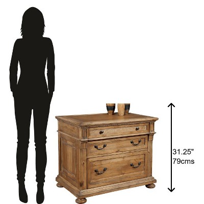 Brown Traditional 2-Drawer Lockable Mobile File Cabinet