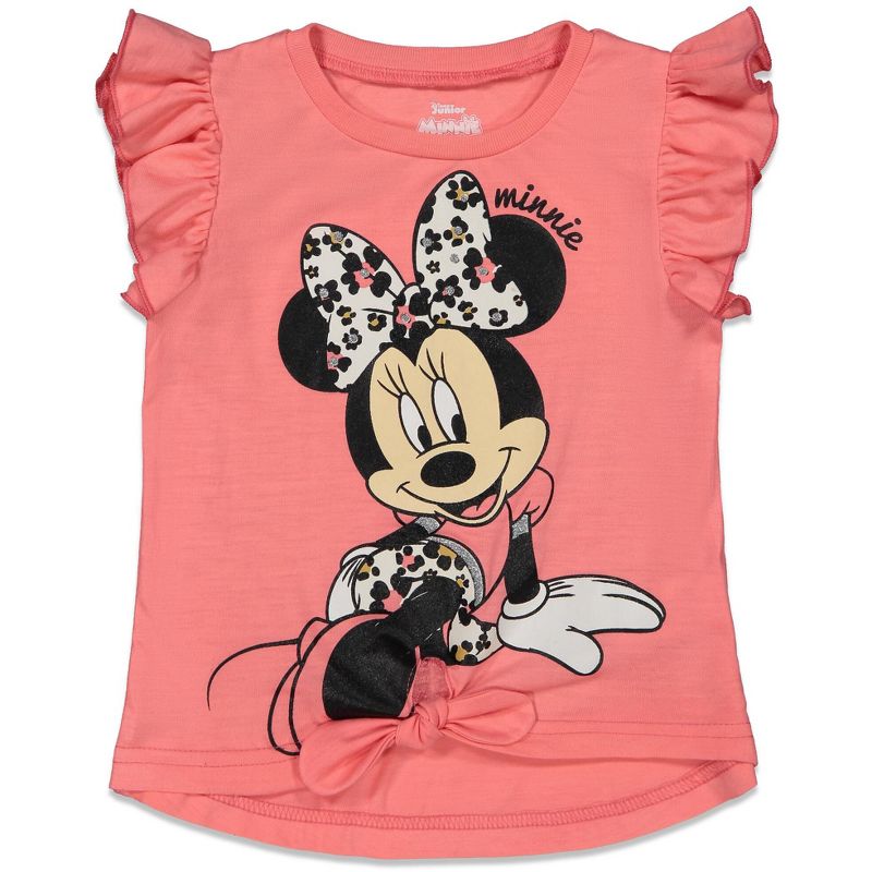 Disney Minnie Mouse Girls T-Shirt and Leggings Outfit Set Little Kid to Big Kid, 2 of 8