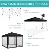 10x10ft Easy Pop-Up Canopy, Outdoor Screen Tent with Mosquito Netting, 2 Zipper Doors, and Roller Bag for Yard Camping Picnic Party Events - 3 of 4