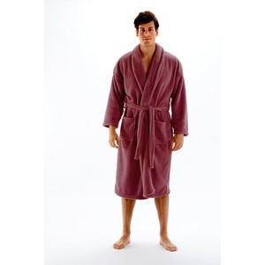 BC BARE COTTON Mens Shawl Robe Microfiber Plush Fleece Bathrobe - 1 of 4