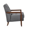 CAVINAS Leather Upholstered Accent Chair,Modern Arm Chairs with Solid Wood Arms and Legs for Bedroom,Reading Room - 4 of 4
