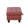 DOMETOUR Red Faux Leather Storage Ottoman-Modern Rectangle Footstool with Hidden Compartment for Living Room, Bedroom, or Entryway - 4 of 4