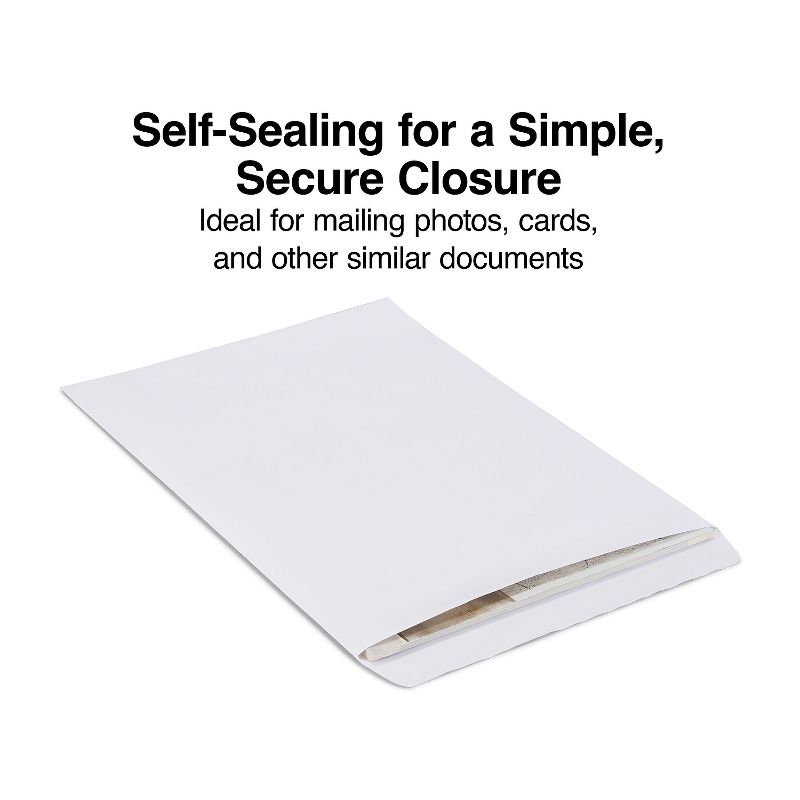 HITOUCH BUSINESS SERVICES Self Seal Catalog Envelopes 12" x 15.5" White 100/Box 609123/73142, 2 of 5