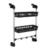 Organize It All Over The Door 2 Basket Unit with Hook Basic: Black Polypropylene Closet Organizer Garment Rack - 2 of 4
