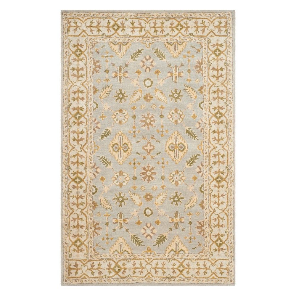 6'x9' Floral Area Rug Light Blue/Ivory - Safavieh