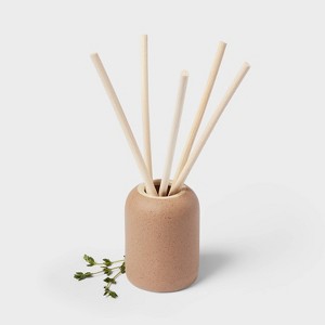 100ml Matte Textured Ceramic Diffuser Brown / White Sage and Thyme – Threshold™: Aromatherapy with No Battery Needed - 1 of 3