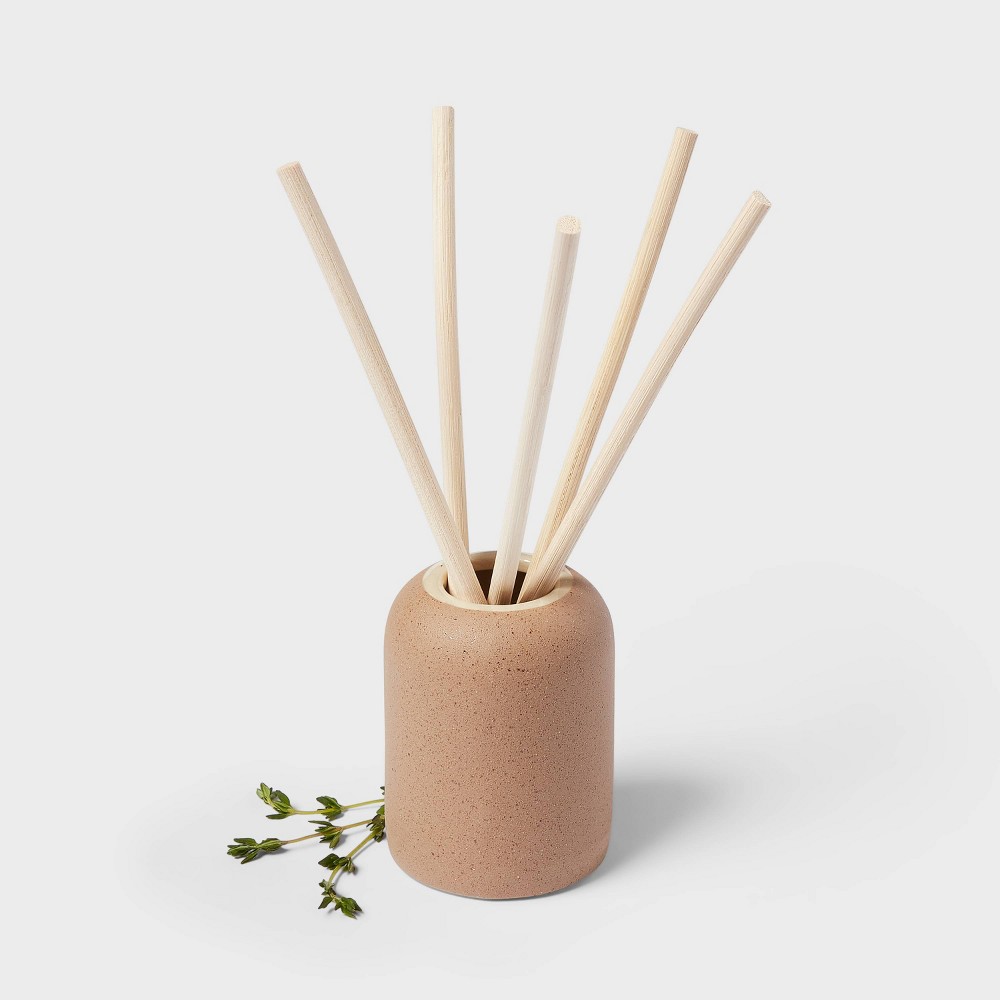 100ml Matte Textured Ceramic White Sage and Thyme Diffuser Brown – Threshold™: Aromatherapy with No Battery Needed