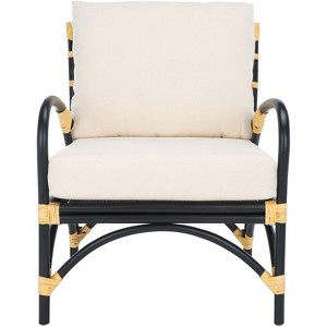 Meara Accent Chair W/ Cushion - ACH6523 - White/Black - Safavieh - 1 of 4