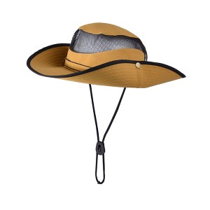 Anna-Kaci Wide Brim Outdoor Hat with Mesh Ventilation Snap-Up Sides and Chin Strap for Hiking, Beach, Travel, and Sun Protection - 1 of 4