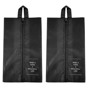 Unique Bargains Waterproof Outdoor Travel Portable Zipper Shoes Bags 2 Pcs - 1 of 4