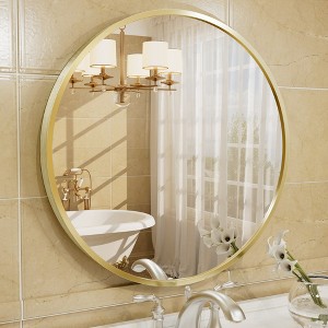 Apmir  Round High Quality Aluminum Alloy Framed French Cleat Mounted Wall Decor Bathroom Vanity Mirror - 1 of 4