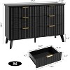 47.2" Tall Fluted Dresser, 6 Deep Drawers, Faux Marble Top & Curved Profile, Modern Wooden Storage for Bedroom/Living/Kids/Hallway - 2 of 4