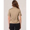 Allegra K Women's Work Tie Neck Short Sleeve Satin Elegant Button Down Shirt - 3 of 4