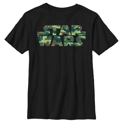 Boy's Star Wars: A New Hope Camo Logo T-shirt - Black - X Small