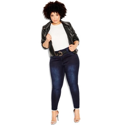 Women's Plus Size Asha Fit Regular Skinny Jean - dark denim | CITY CHIC