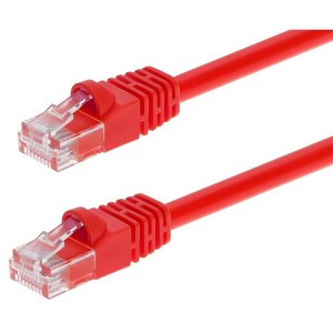 Monoprice Cat6 Ethernet Patch Cable - 7 Feet - Red | Network Internet Cord - RJ45, Stranded, 550Mhz, UTP, Pure Bare Copper Wire, Crossover, 24AWG - 1 of 4